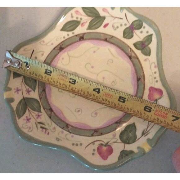 PartyLite Strawberry Candle Plate & Shade Topper Ceramic Colorful  P8098 Retired - Picture 10 of 11